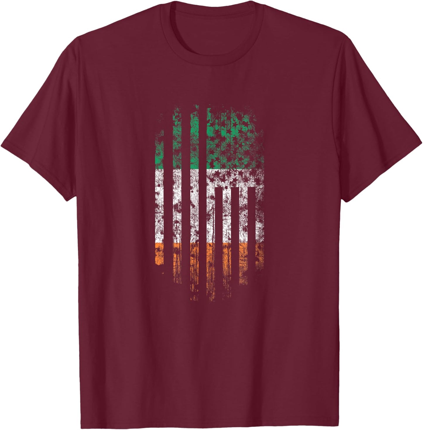Irish American Flag - Ireland Saint Patrick's Day T-Shirt - T-Shirt | Maroon