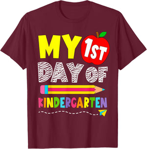 First Day of Kindergarten T-Shirt - T-Shirt | Maroon