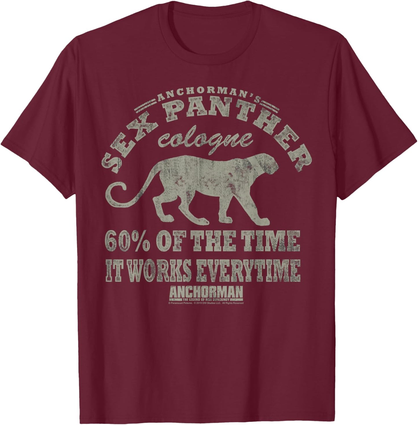 Anchorman Sex Panther Cologne Logo T-Shirt - T-Shirt | Maroon