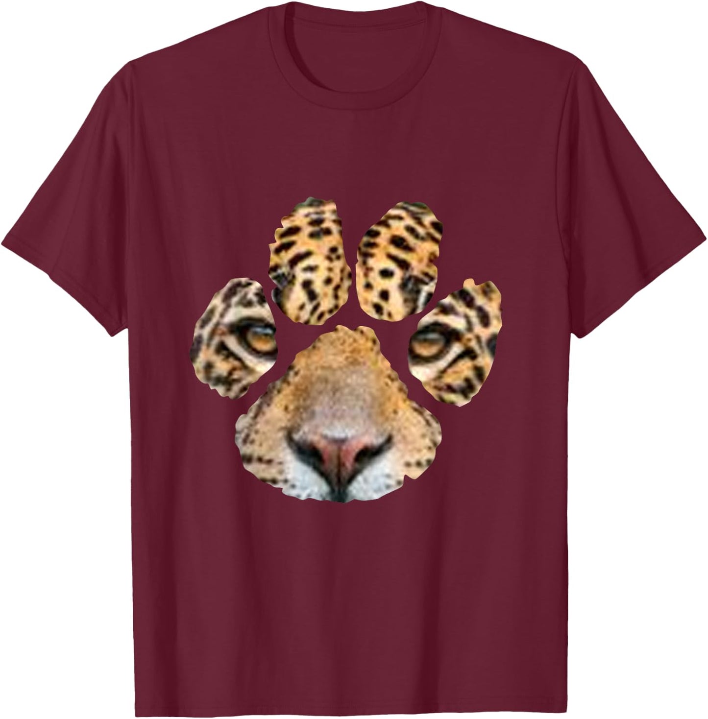 Awesome Jaguar Paw Print - & & Kids T-Shirt - T-Shirt | Maroon