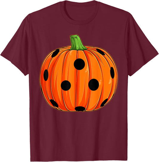 Funny Pickleball Pumpkin Happy Halloween Day Boys Men Women T-Shirt - T-Shirt | Maroon