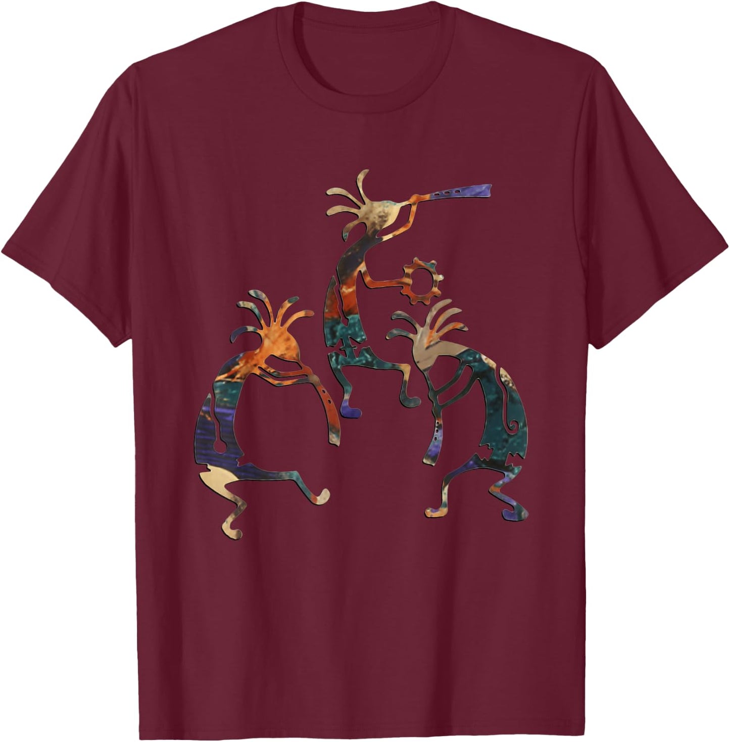 Kokopelli Musican Trio T-Shirt - T-Shirt | Maroon