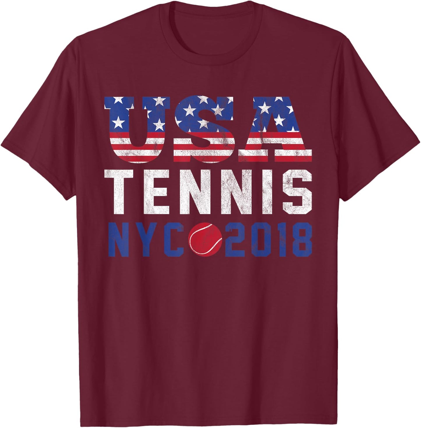USA Tennis US New York 2018 Open Men Women Kids T-Shirt - T-Shirt | Maroon
