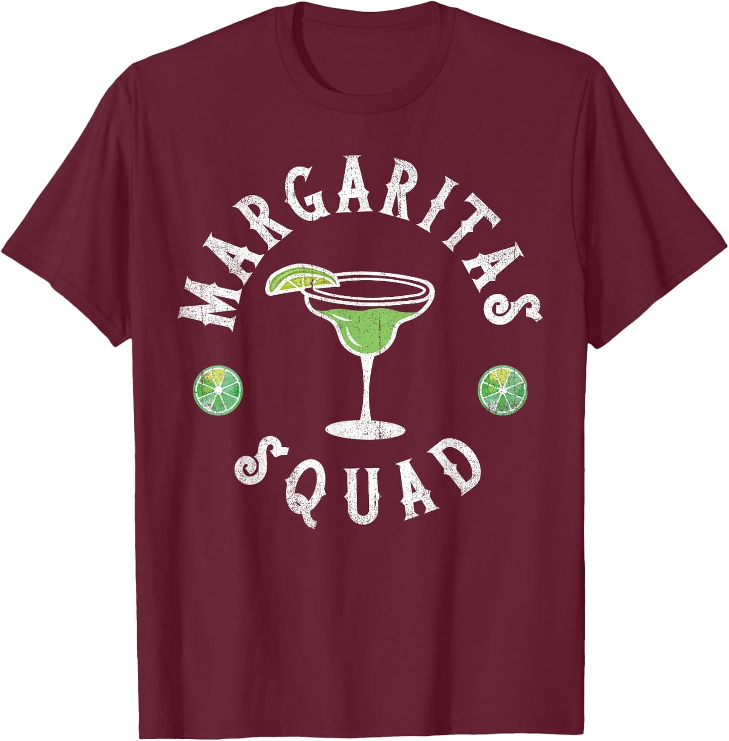 Margarita Squad Funny Cinco de Mayo Men Women Lime Drinking T-Shirt - T-Shirt | Maroon