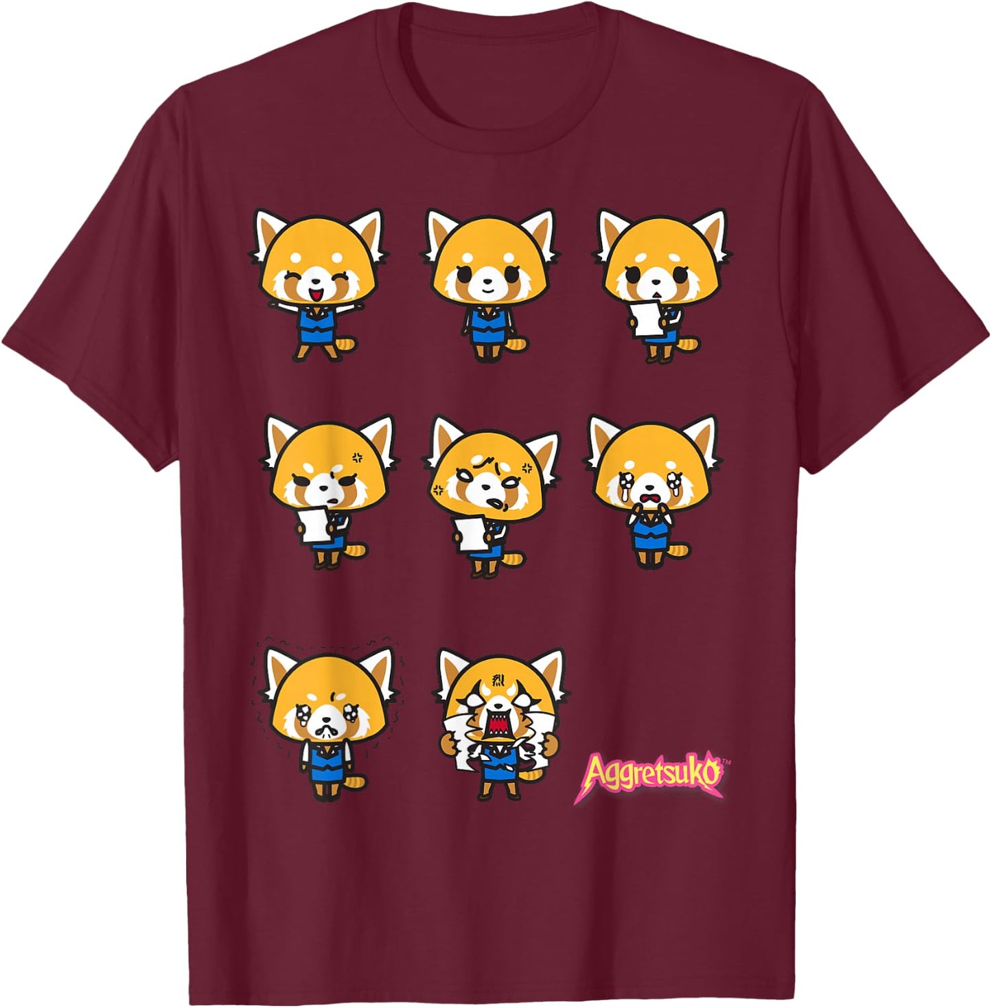Aggretsuko Current Mood Shirt T-Shirt - T-Shirt | Maroon