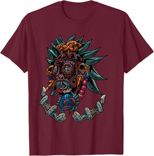 Aztec Warrior Cool Shaman Guardian Inca Maya Gift T-Shirt - T-Shirt | Maroon