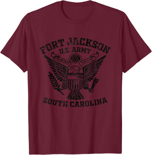 Fort Jackson US Military Base South Carolina SC Ft Jackson T-Shirt - T-Shirt | Maroon