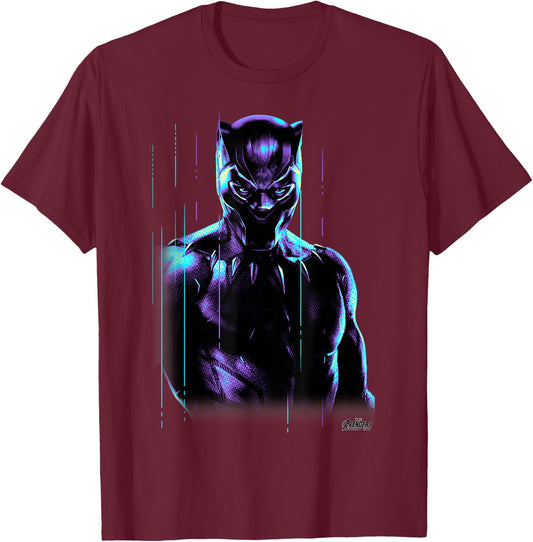Marvel Infinity War Black Panther Neon Glow Graphic T-Shirt - T-Shirt | Maroon