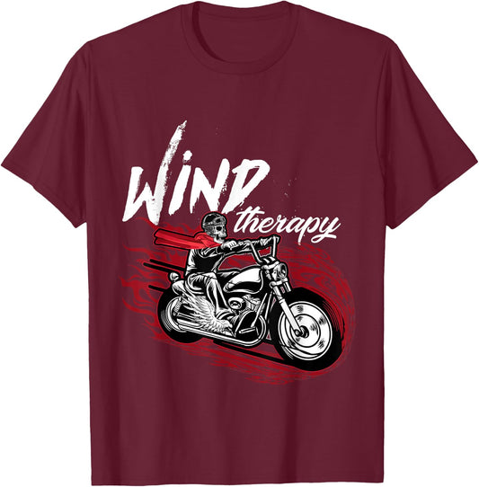 Wind Therapy Motorbike Motorcycle Men Women T-Shirt - T-Shirt | Maroon