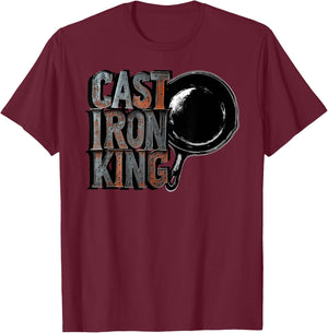 Cast Iron King (Cast Iron Pan Chef) T-Shirt - T-Shirt | Maroon