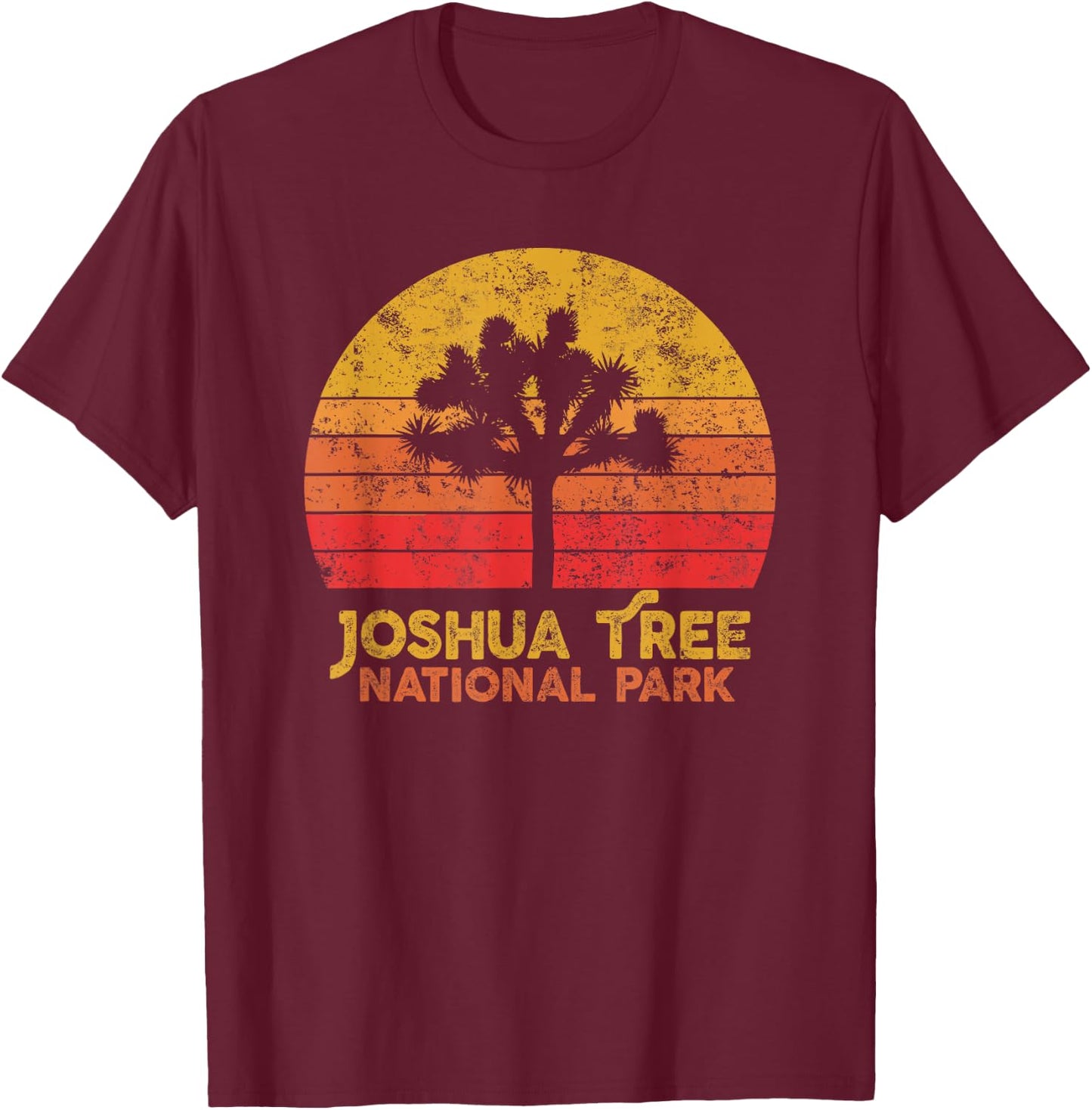 Vintage Joshua Tree National Park Retro T-Shirt - T-Shirt | Maroon