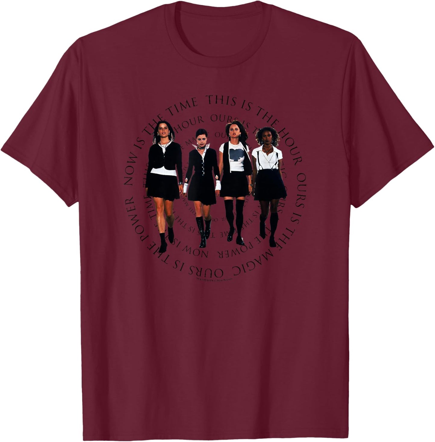 The Craft Now is the Time Group Cut Out Spiral 90's Movie T-Shirt - T-Shirt | Maroon