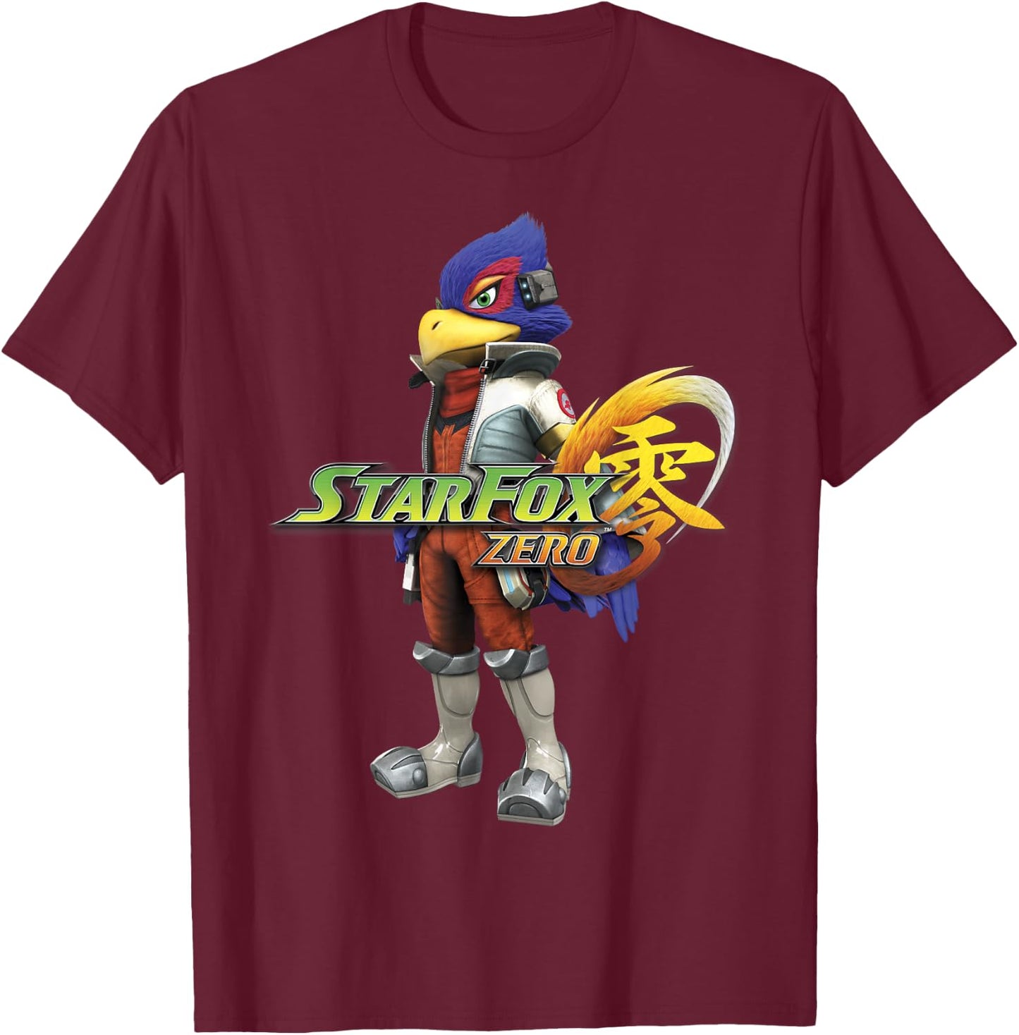 Nintendo Star Fox Zero Falco Logo T-Shirt - T-Shirt | Maroon