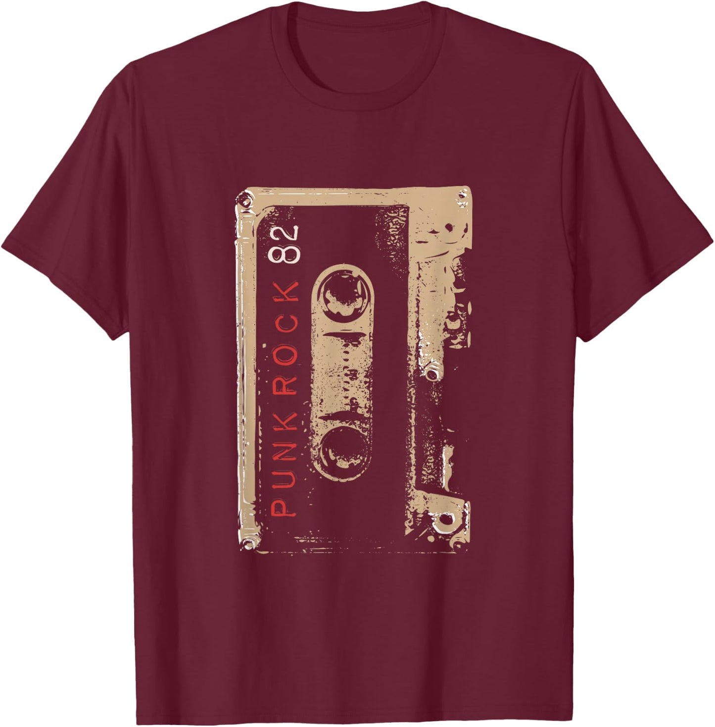 Punk Rock 80's Concert Mixtape Cassette Vintage T-Shirt - T-Shirt | Maroon