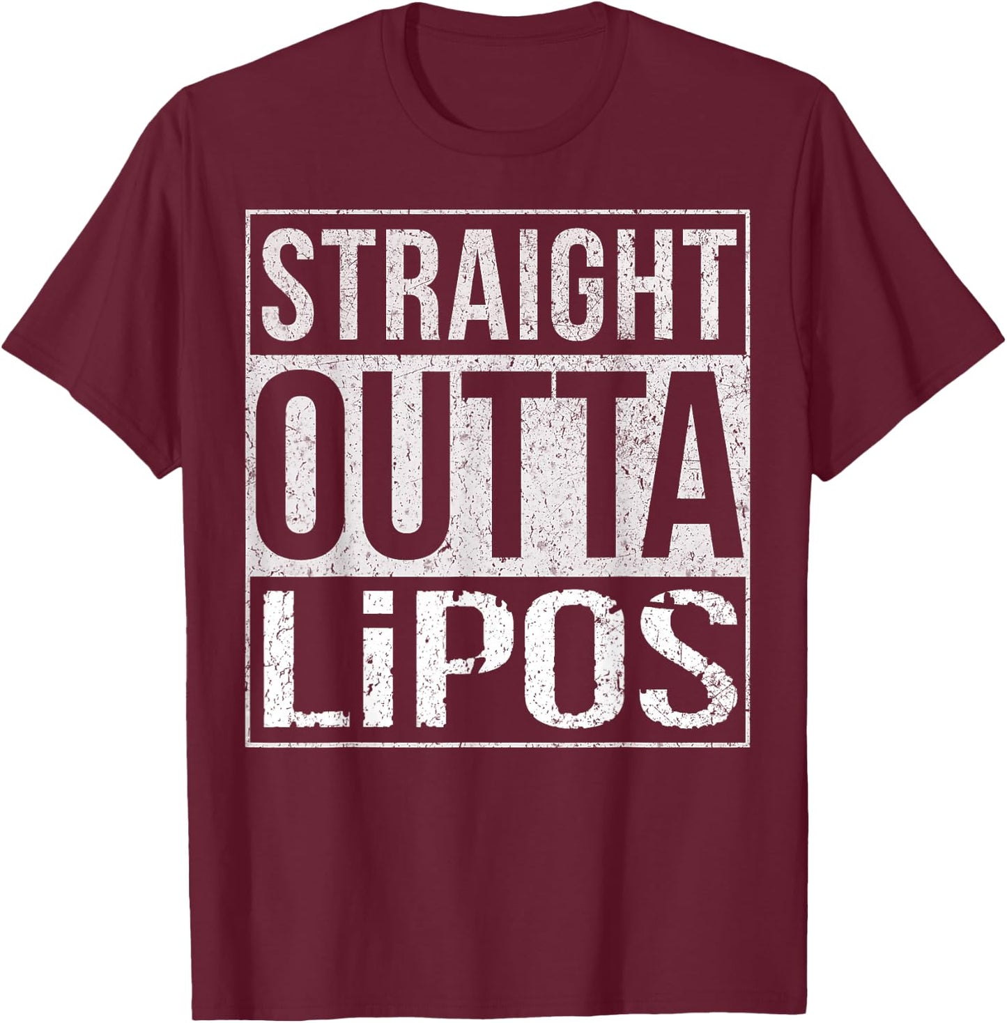 Straight Outta LiPos Funny T Shirt FPV Drone Racing RC Pilot T-Shirt - T-Shirt | Maroon