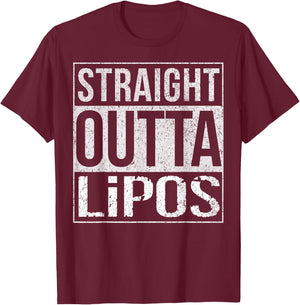 Straight Outta LiPos Funny T Shirt FPV Drone Racing RC Pilot T-Shirt - T-Shirt | Maroon