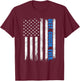 Best Cousin Ever USA Flag Fathers Day Police Blue Line Kids Men T-Shirt - T-Shirt | Maroon