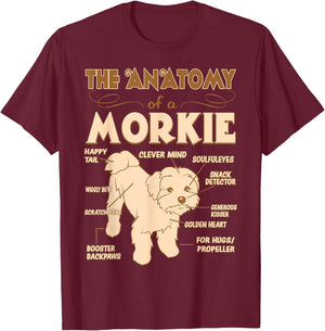The Anatomy Of Morkie Pet Lovers Gift T-Shirt - T-Shirt | Maroon
