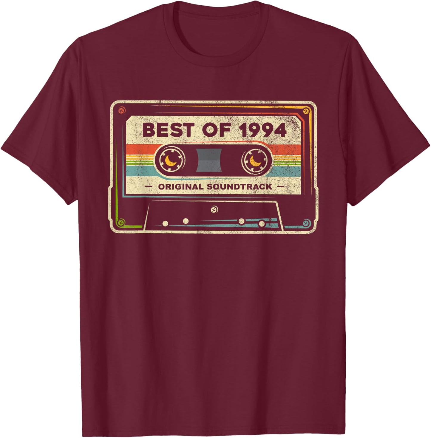 Retro Best of 1994 Mixtape Vintage 30th Birthday Cassette T-Shirt - T-Shirt | Maroon