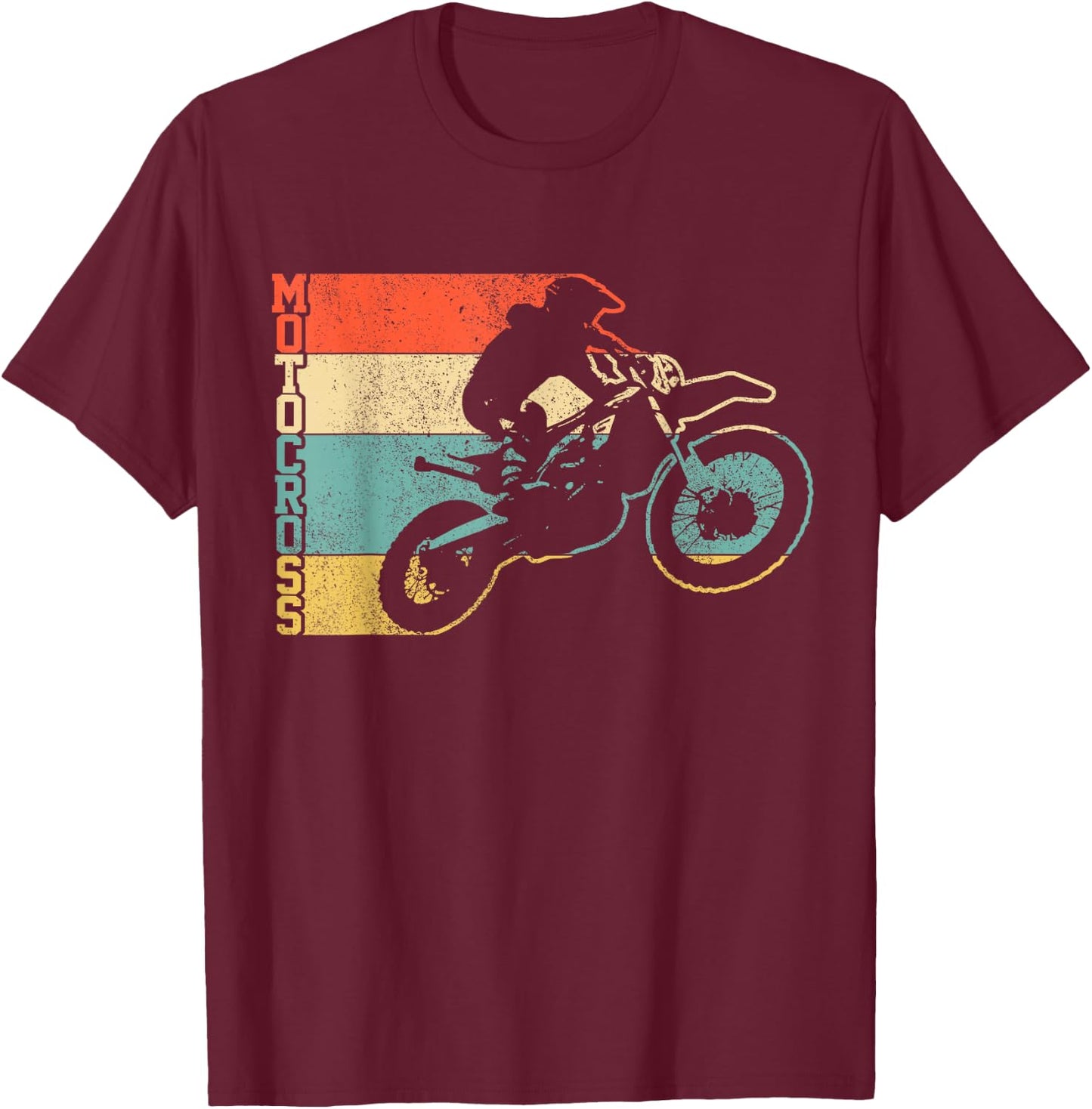 Motocross Vintage Enduro Dirt Bike Motorcycle MX Biker T-Shirt - T-Shirt | Maroon