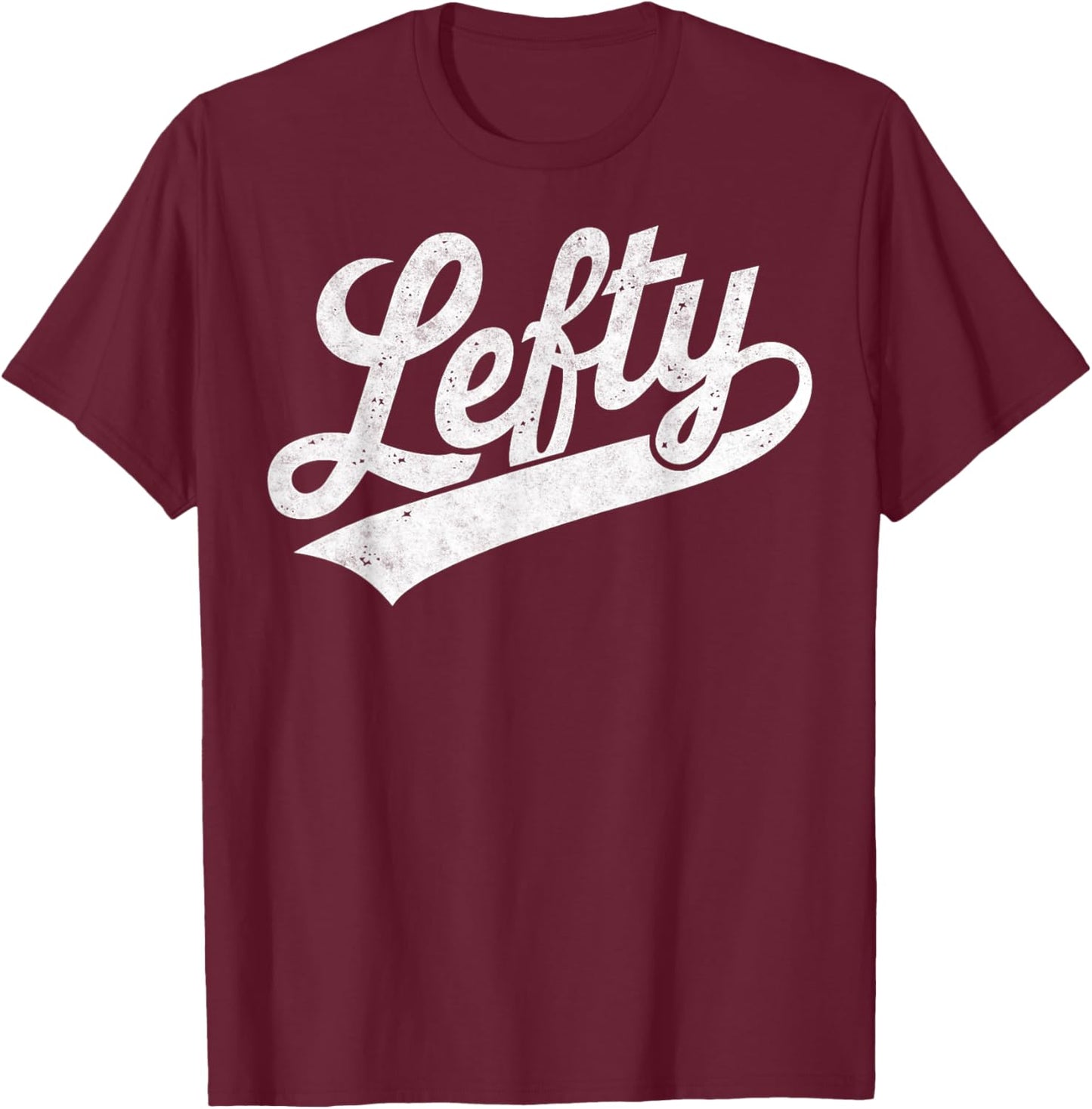 Vintage Baseball Lefty Left Handed Baseball Player T-Shirt - T-Shirt | Maroon