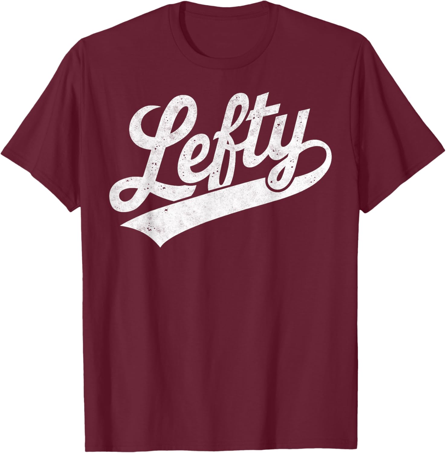Vintage Baseball Lefty Left Handed Baseball Player T-Shirt - T-Shirt | Maroon
