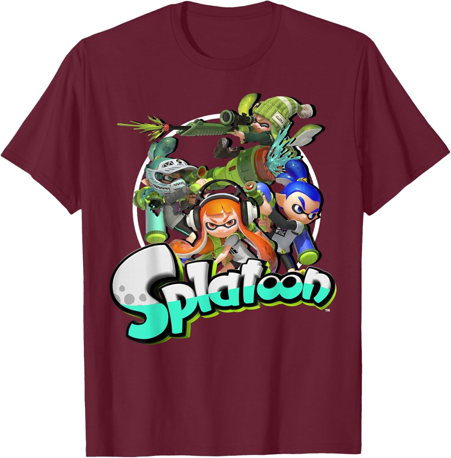 Nintendo Splatoon Inkling Squid Kids Logo Graphic T-Shirt - T-Shirt | Maroon