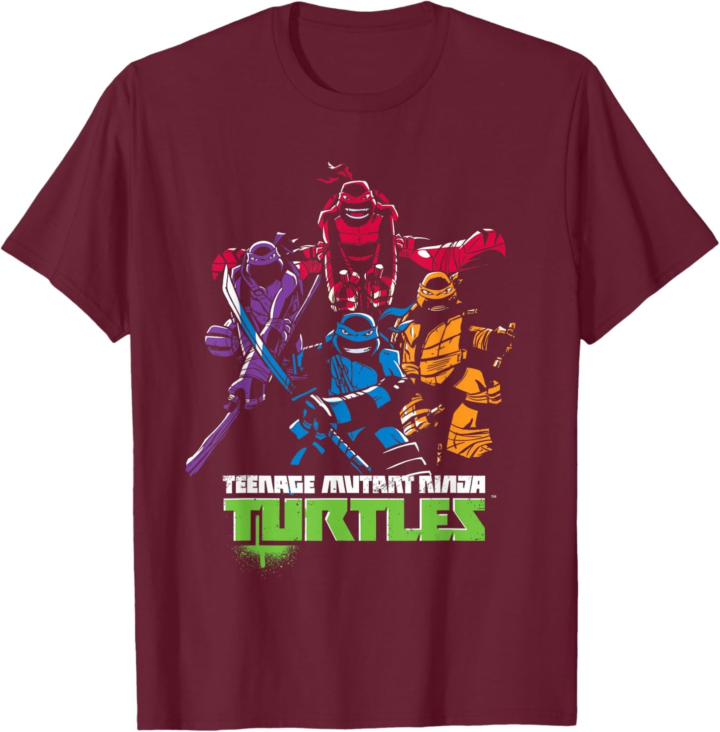 TMNT Neon Turtles T-Shirt - T-Shirt | Maroon