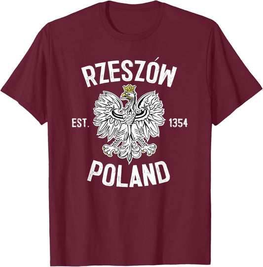 Rzeszow Poland Polish Eagle T-Shirt - T-Shirt | Maroon