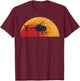 Helicopter Silhouette MD 500 Sunset Pilot T-Shirt - T-Shirt | Maroon