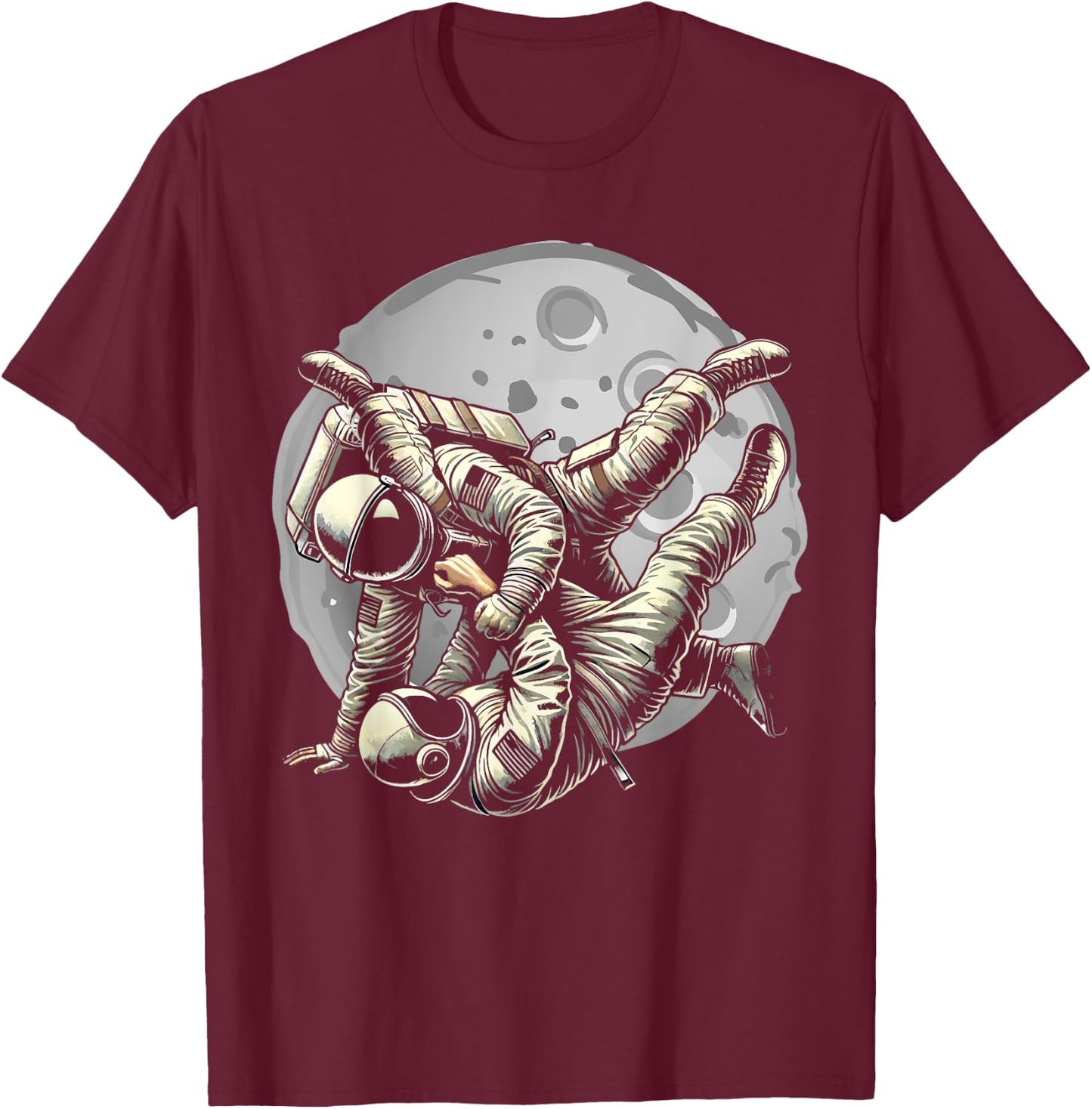 Galaxy BJJ Astronaut Flying Armbar Jiu-Jitsu T-Shirt - T-Shirt | Maroon