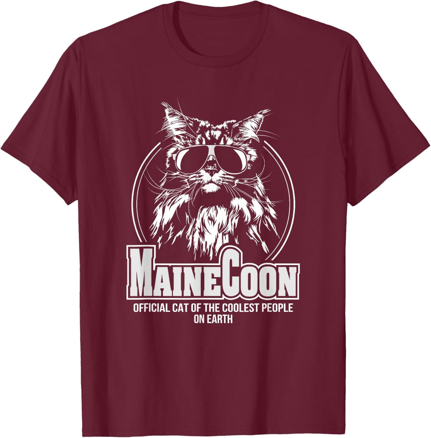 Funny Proud Maine Coon cool cat Shirt gift T-Shirt - T-Shirt | Maroon