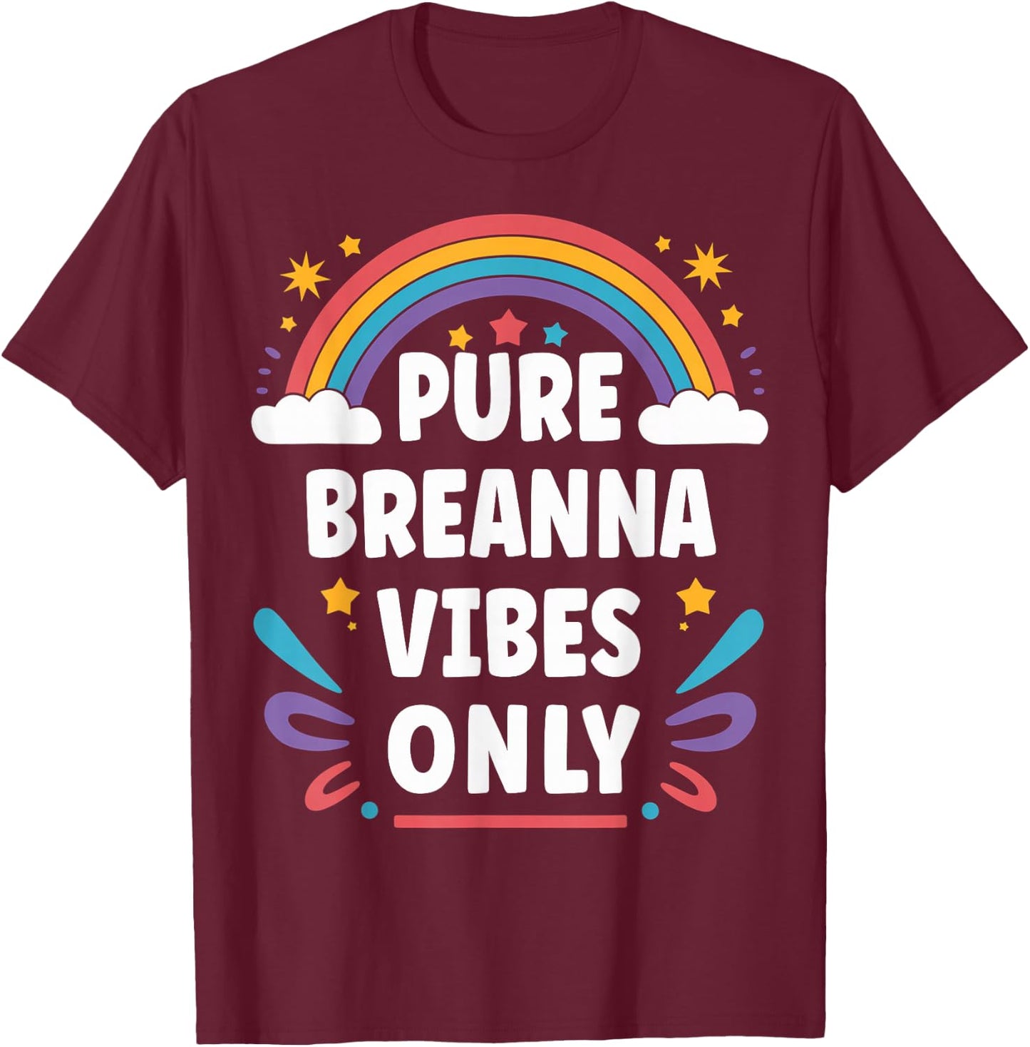 BREANNA Vibes Only Cute Retro Girls BREANNA Name T-Shirt - T-Shirt | Maroon