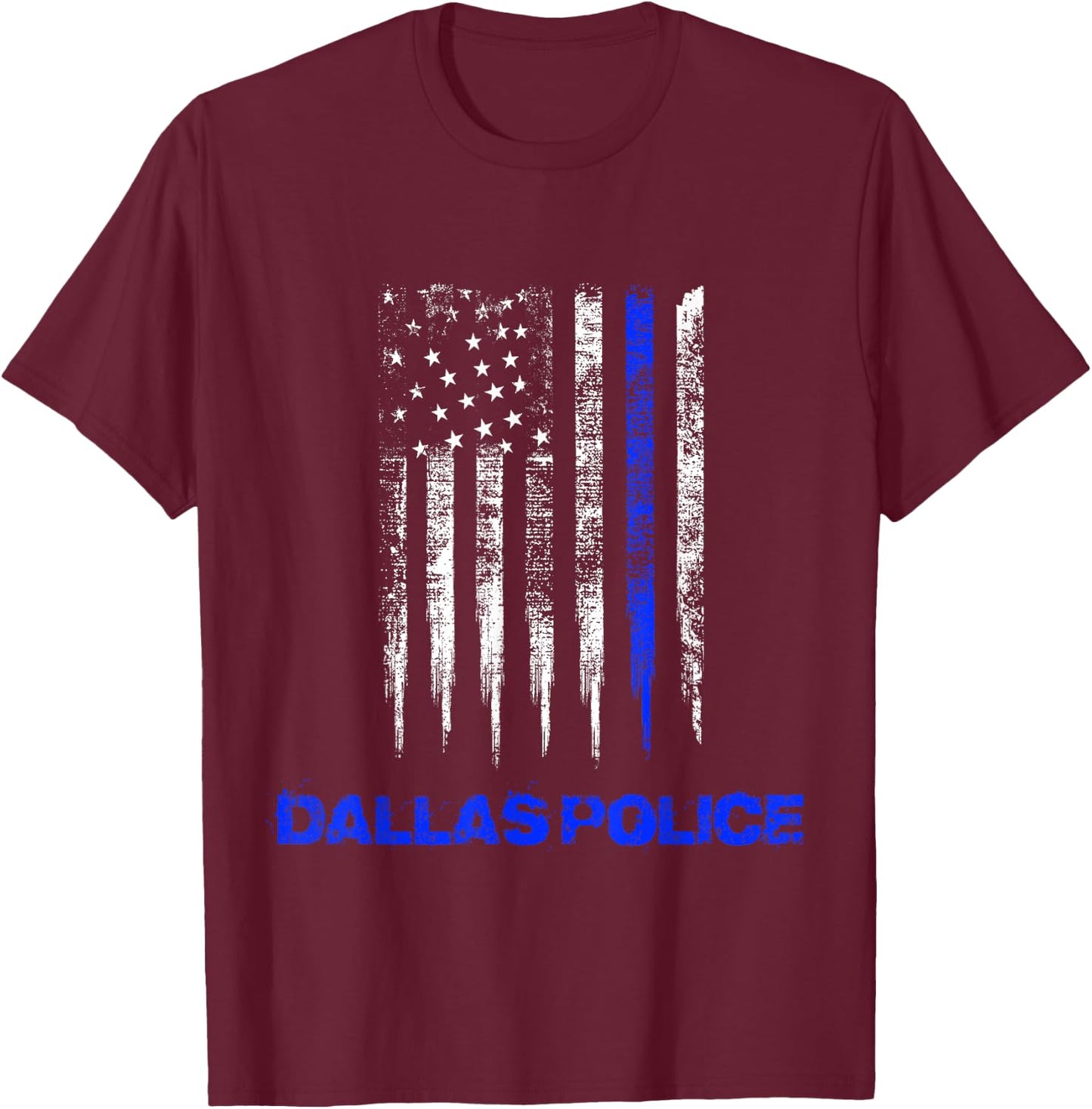 Dallas Police thin blue line T-Shirt - T-Shirt | Maroon