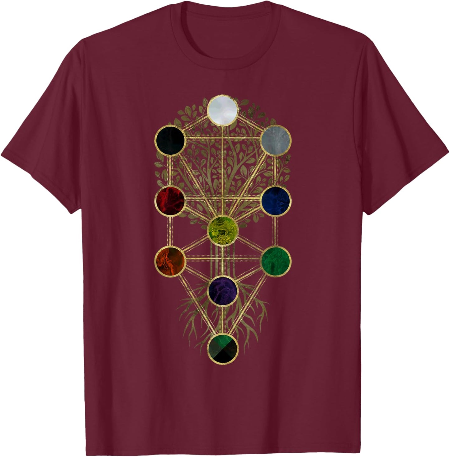 Kabbalah The Tree of Life - Etz Hayim T-Shirt - T-Shirt | Maroon