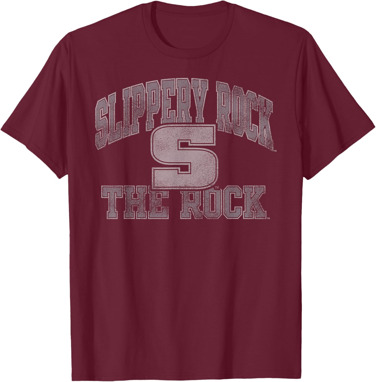 Slippery Rock The Rock Vintage Worn Green T-Shirt - T-Shirt | Maroon