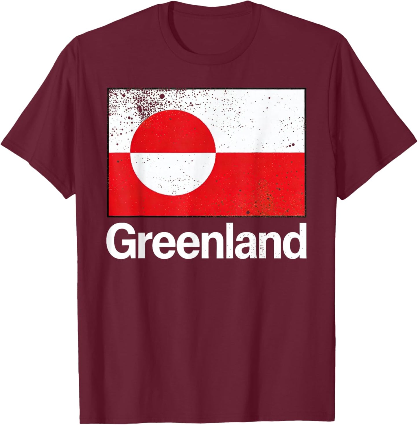 Vintage Greenland Flag Retro Men Women Kids T-Shirt - T-Shirt | Maroon