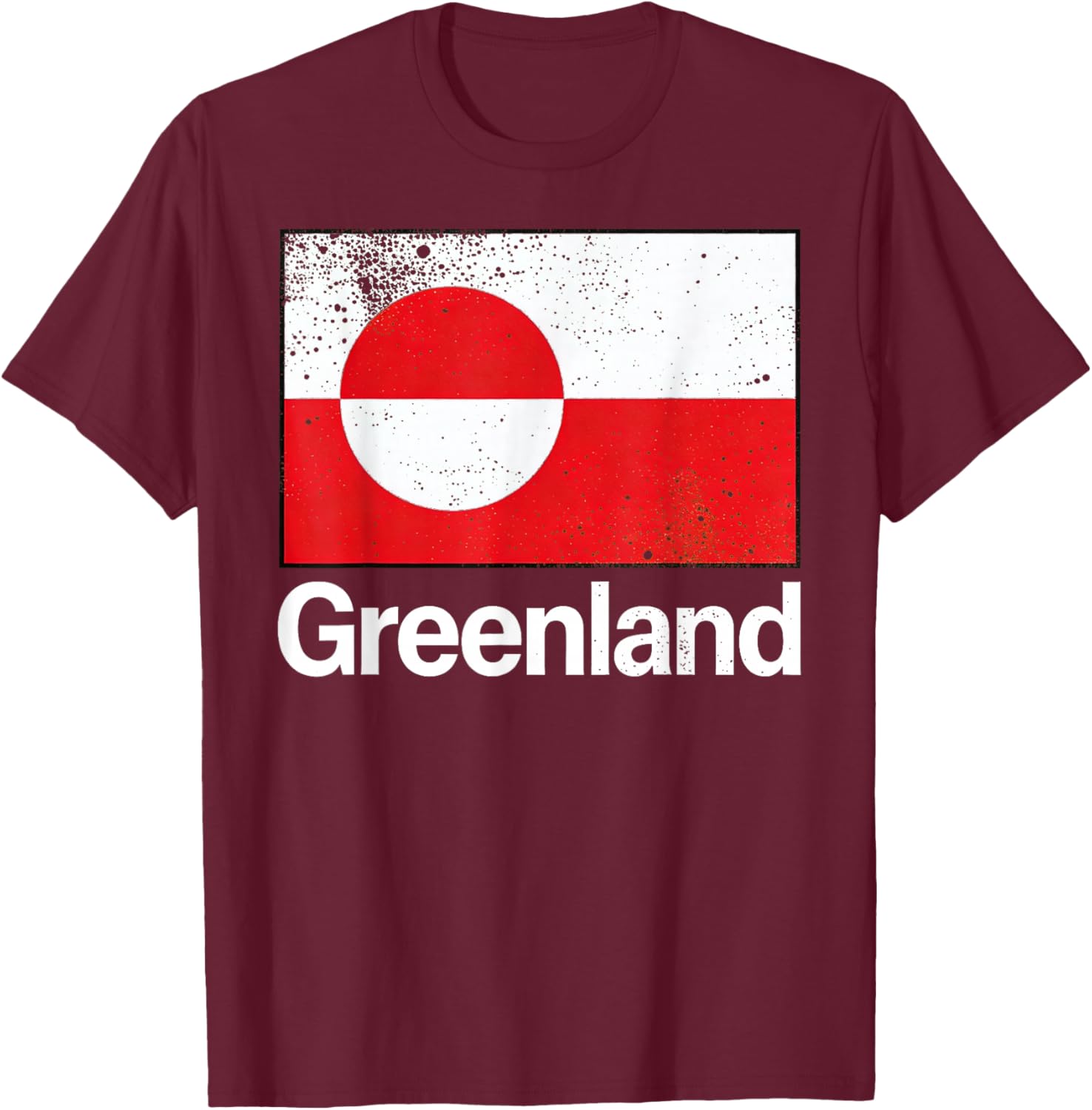 Vintage Greenland Flag Retro Men Women Kids T-Shirt - T-Shirt | Maroon