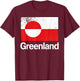 Vintage Greenland Flag Retro Men Women Kids T-Shirt - T-Shirt | Maroon