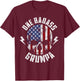 Skull Flag One Badass Grumpa, Fathers Day For Grandfather T-Shirt - T-Shirt | Maroon