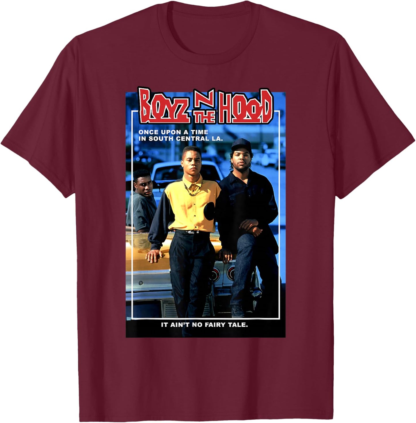 Boyz N The Hood Doughboy and Tre Once Upon A Time Portrait Short Sleeve T-Shirt - T-Shirt | Maroon