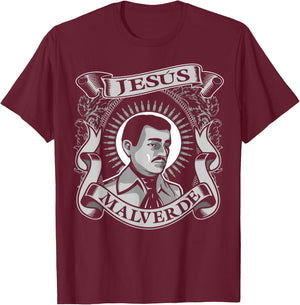 Jesus Malverde Mexican Hero Angel Of The Poor T-Shirt - T-Shirt | Maroon