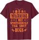 Cool Warning Talk About Bugs Funny Insect Collector Boy Gift T-Shirt - T-Shirt | Maroon