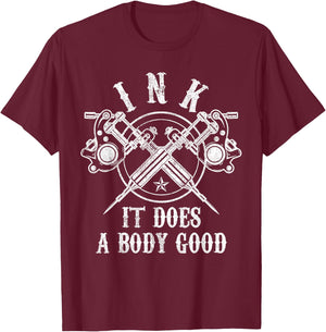 Tattoo Guns - Vintage Ink Inked Funny Tattoo Artist Gift T-Shirt - T-Shirt | Maroon