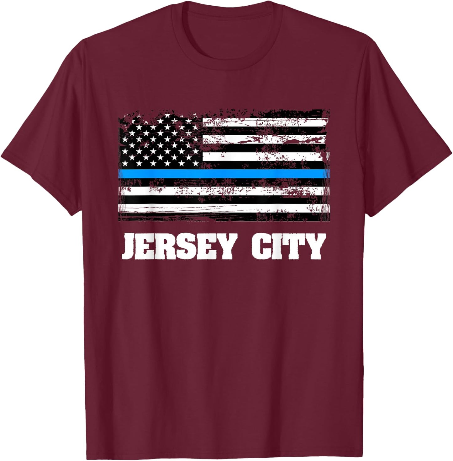 Police of Jersey Flag T-Shirt - T-Shirt | Maroon