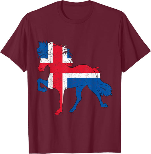 Tolt Heartbeat dressage pony Rider Women Men Icelandic Horse T-Shirt - T-Shirt | Maroon