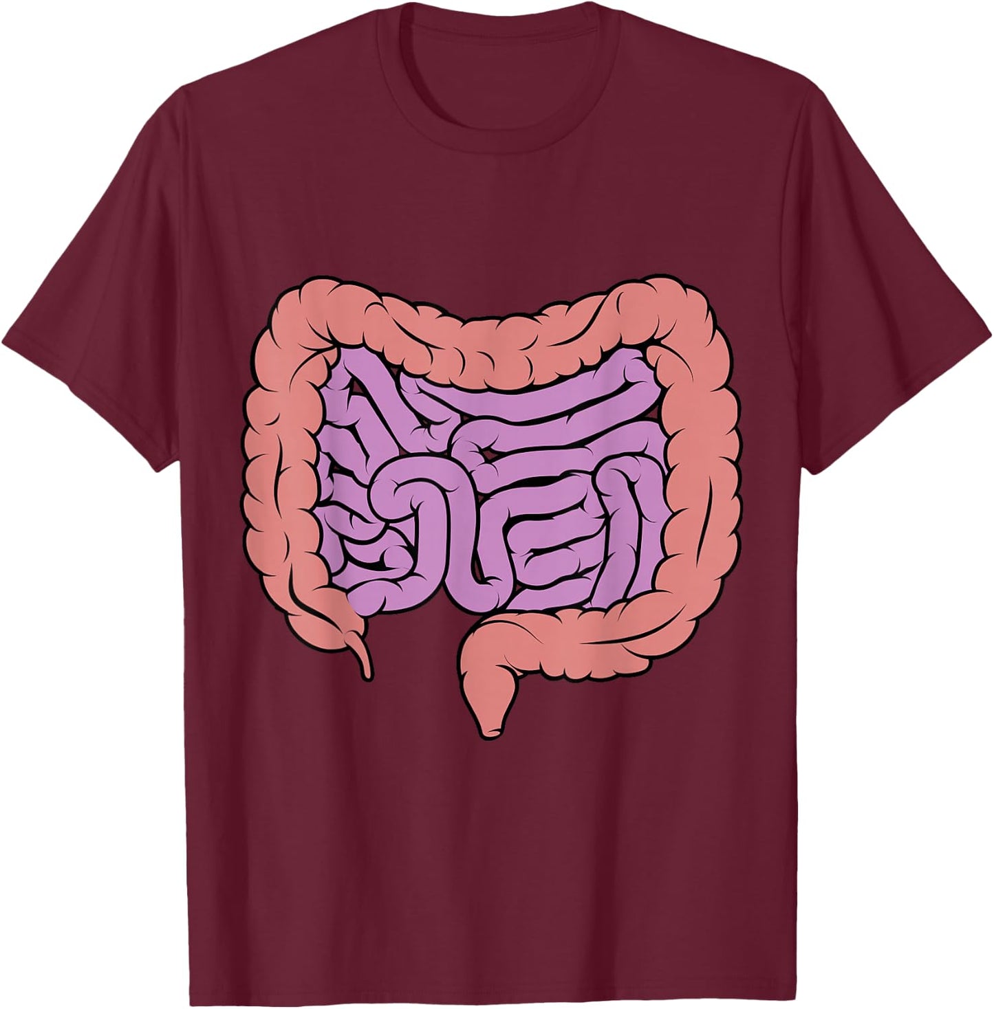 Intestine Gut Digestive System Diagram T-Shirt - T-Shirt | Maroon