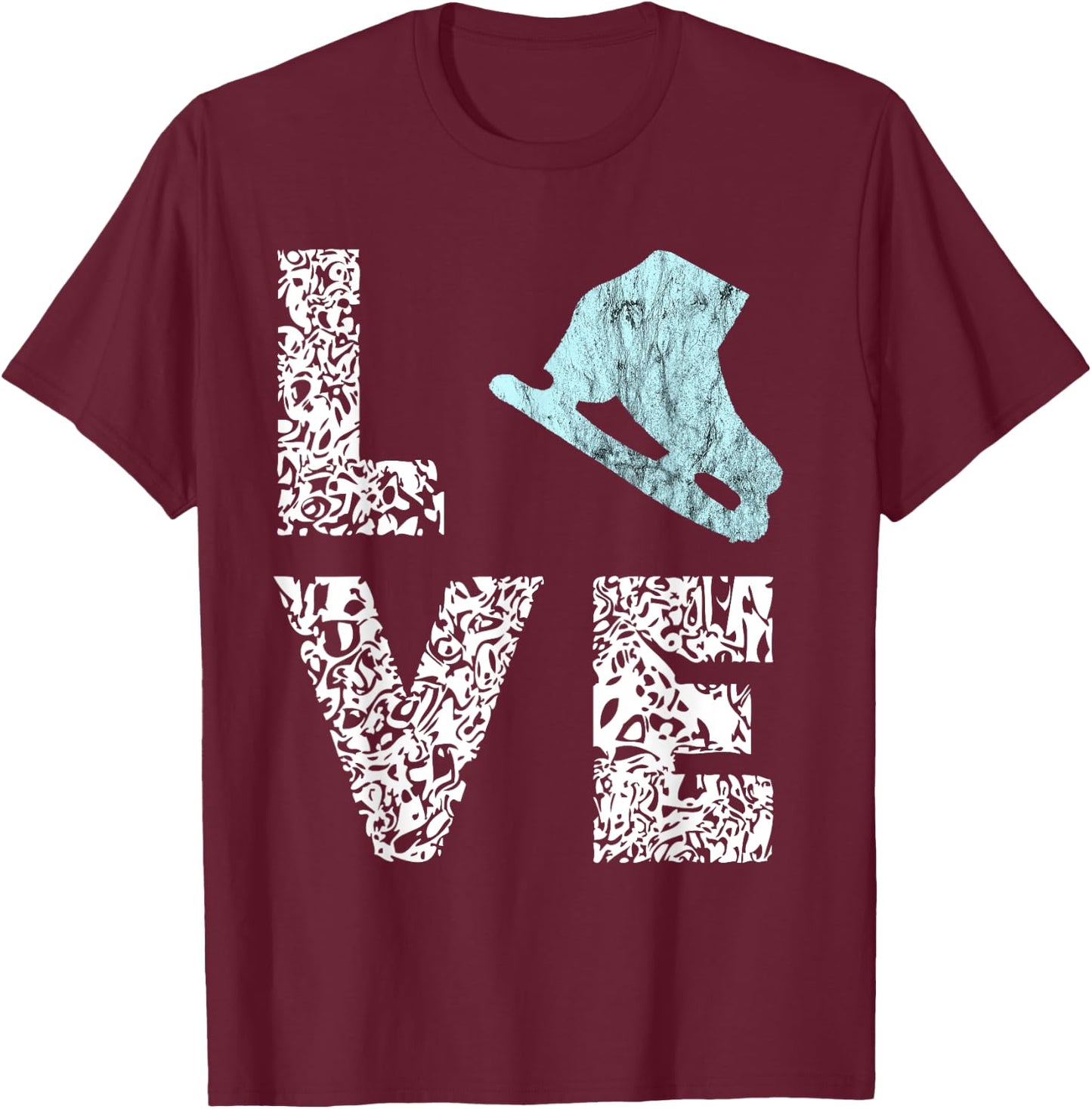 Ice Skating Lover Shoes Ice Skater Sport Figure Skating T-Shirt - T-Shirt | Maroon