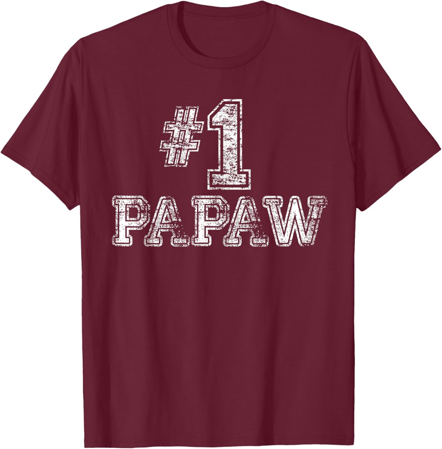 #1 PaPaw T Shirt - Number One Father's Day Gift T-Shirt - T-Shirt | Maroon