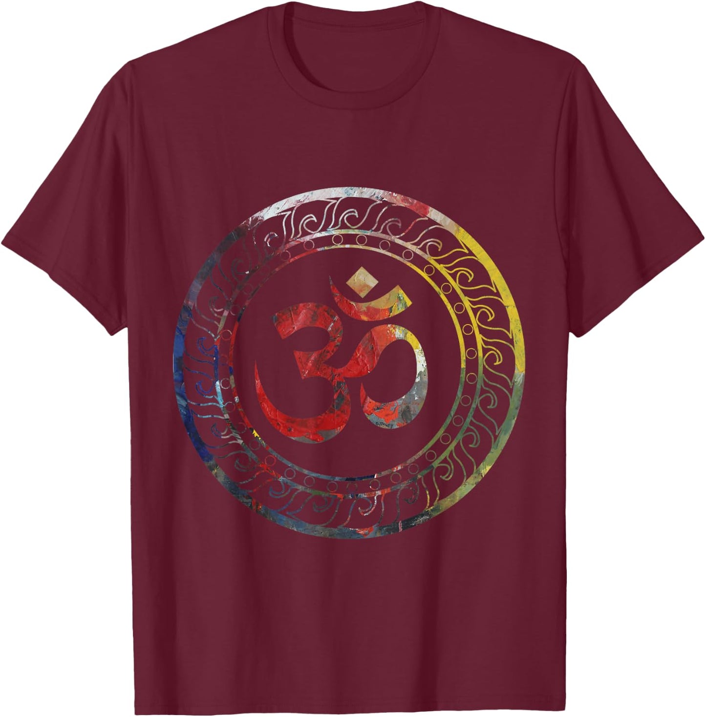 Om Ohm Aum Symbol Spiritual Yoga Gift T-Shirt - T-Shirt | Maroon